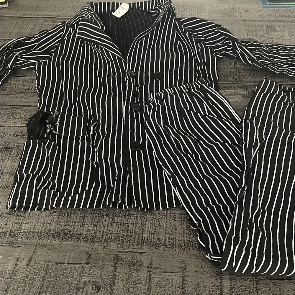 Jack Skellington withered Black and White Striped suit, child’s size Large